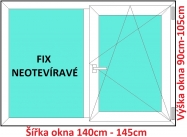 Okna FIX+OS SOFT šířka 140 a 145cm x výška 90-105cm
